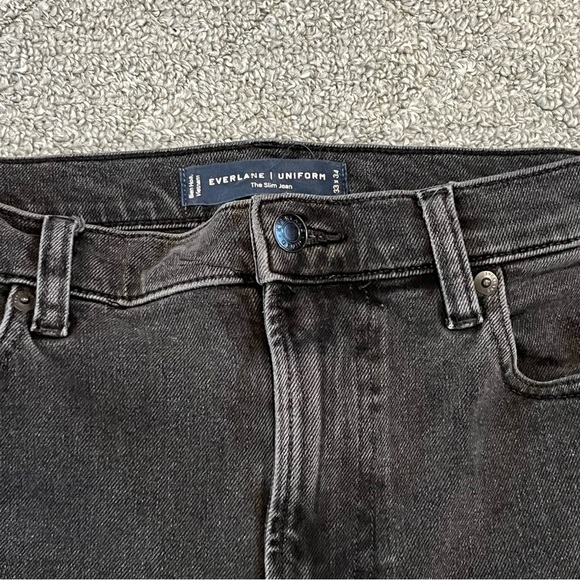 Everlane Uniform The Slim Jean Mens 33X31 Black Wash Organic Cotton Denim - Picture 4 of 10